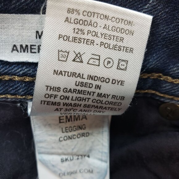 DL1961 Low Rise Emma Legging Jeans in Concord Size 27 - Picture 7 of 7